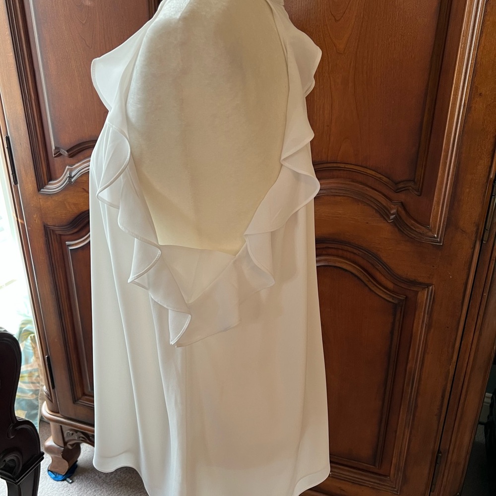 Lilly Pulitzer Padma White Verbena Ruffle Tank/Halter Top, NWOT, XL - Picture 5 of 10